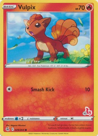 Vulpix - 29/264 - Common - Cinderace Stamp [ba02-CIN13] [Non-Holo]
