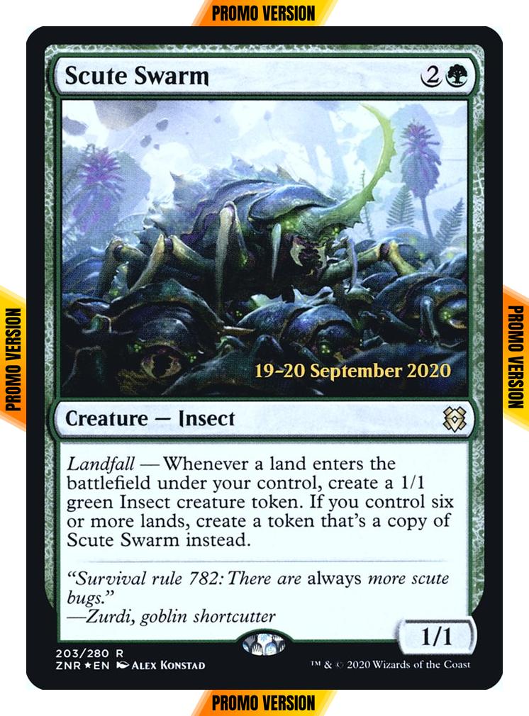 Scute Swarm [Prerelease] [203s] [Zendikar Rising Promos] [Foil]