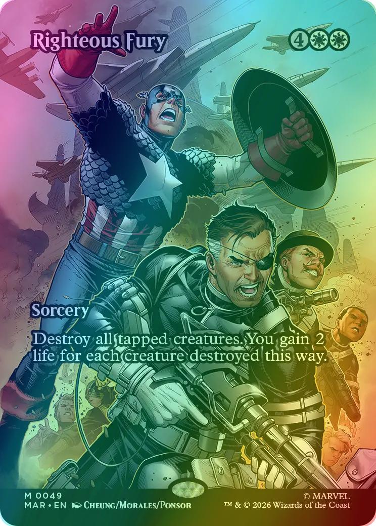 Righteous Fury [49] [Borderless] [Source Material] [Marvel Universe] [Foil]