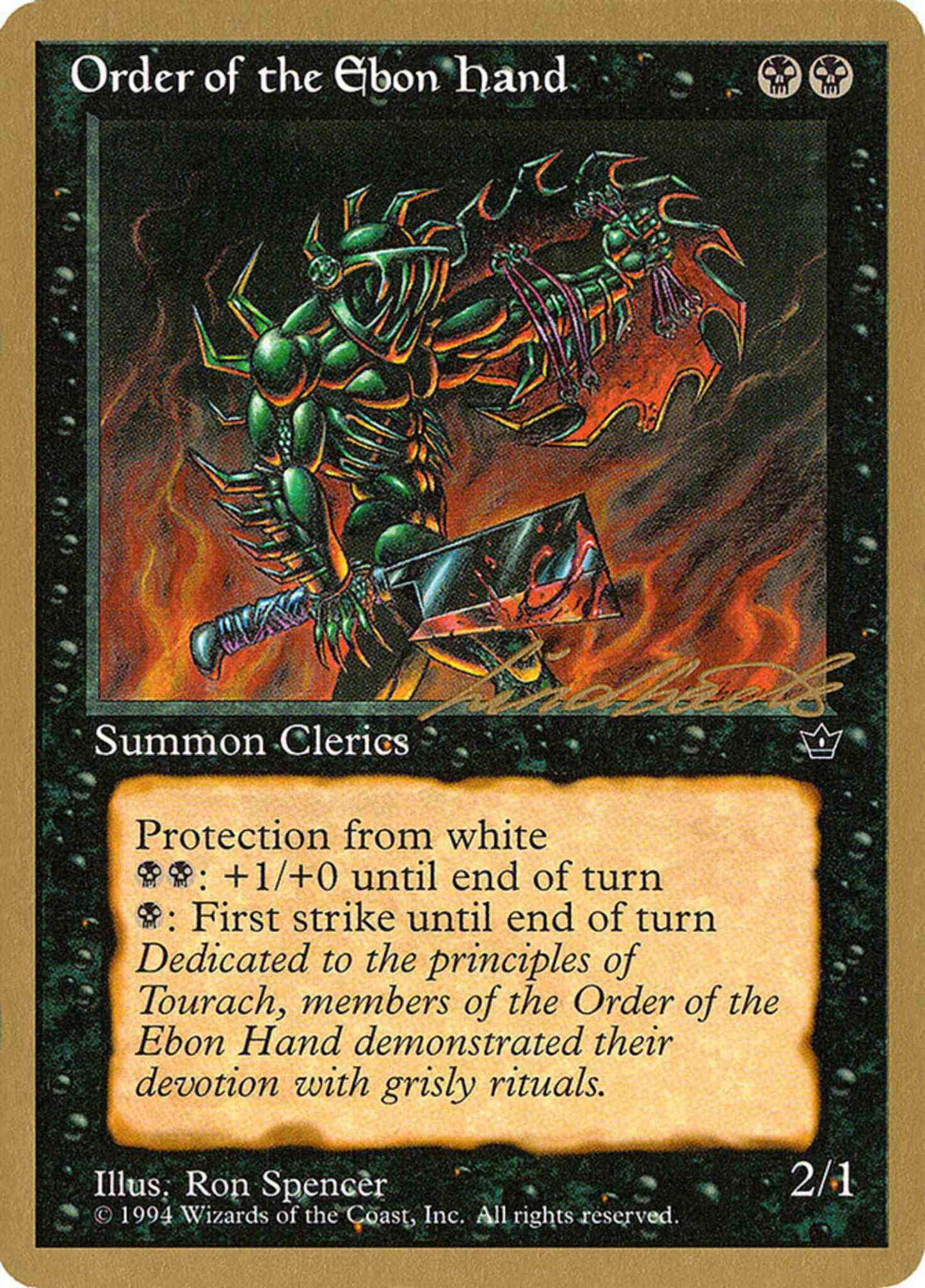 Order of the Ebon Hand [ll42c] [Leon Lindback] [Saw Blade & Cleaver] [Pro Tour Collector Set] [Non-Foil]