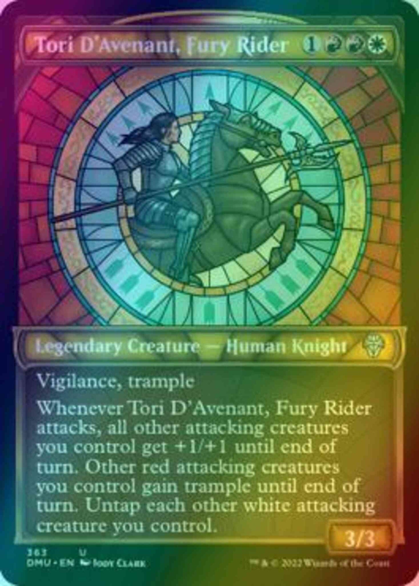 Tori D'Avenant, Fury Rider [363] [Stained Glass Showcase] [Dominaria United] [Textured Foil]