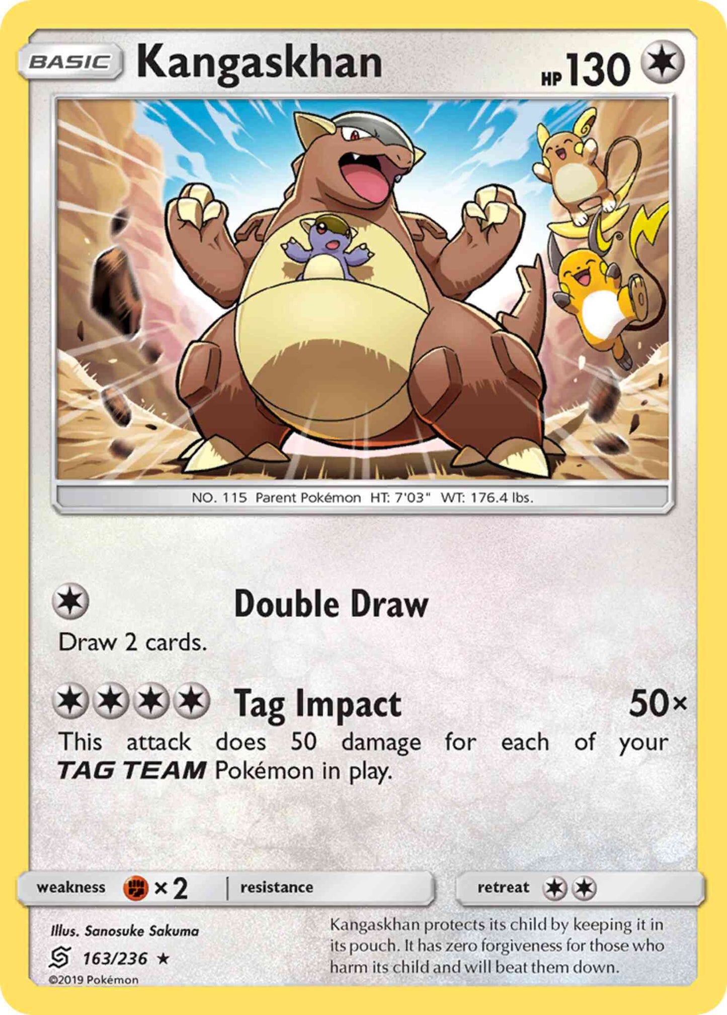 Kangaskhan - 163/236 - Rare Holo [sm11-163] [Reverse Holo]