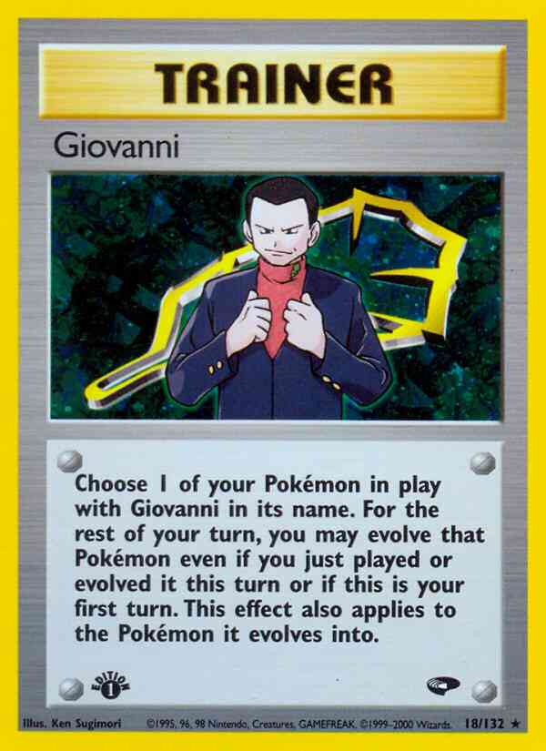 Giovanni - 18/132 - Rare - 1st Edition [gym2-18] [Holo]