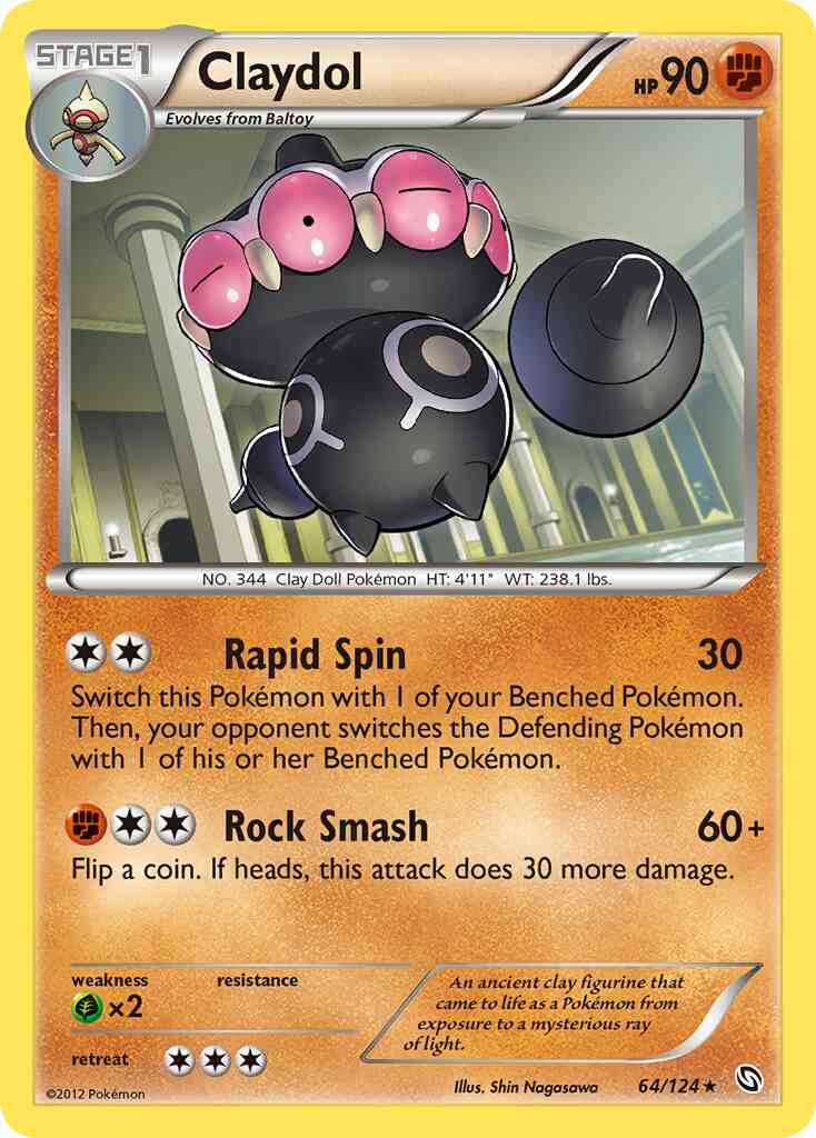 Claydol - 64/124 - Rare [bw6-64] [Non-Holo]
