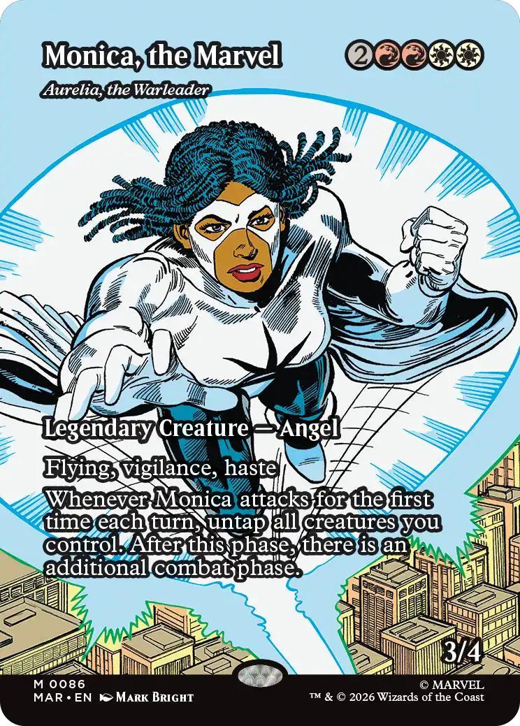 Monica, the Marvel - Aurelia, the Warleader [86] [Borderless] [Source Material] [Marvel Universe] [Non-Foil]