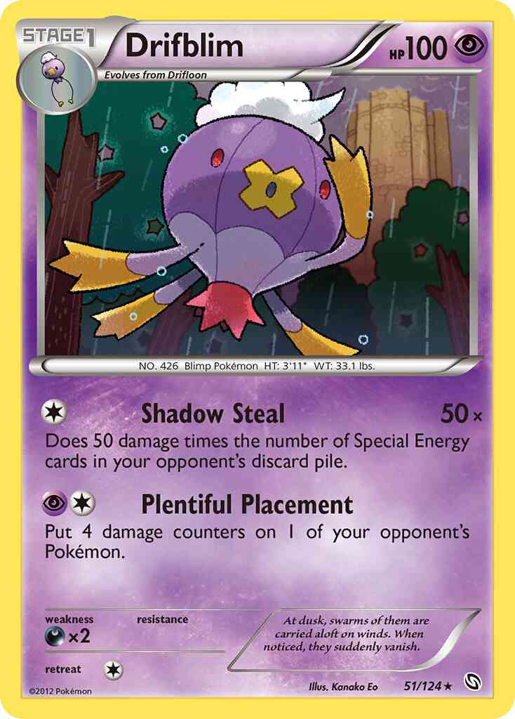 Drifblim - 51/124 - Rare [bw6-51] [Non-Holo]