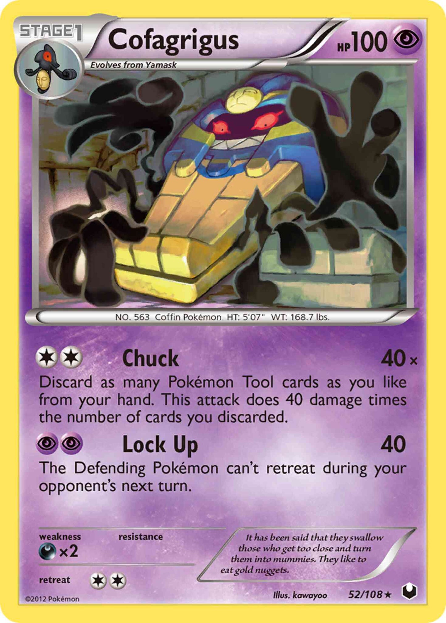 Cofagrigus - 52/108 - Rare [bw5-52] [Non-Holo]