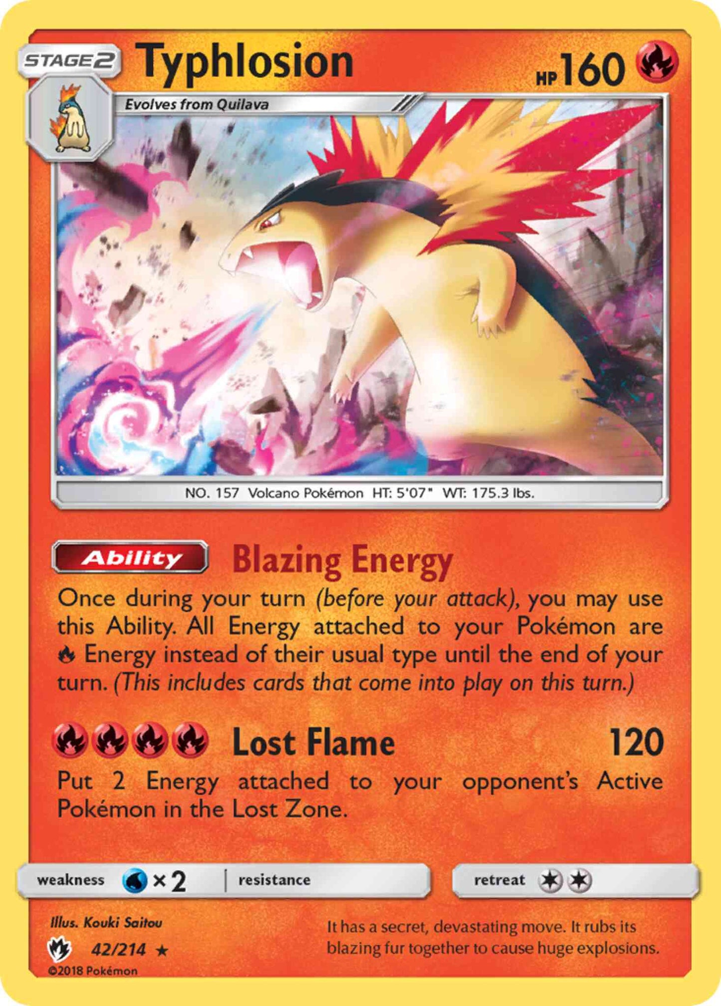Typhlosion - 42/214 - Rare Holo [sm8-42] [Reverse Holo]