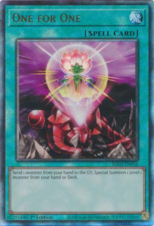 One for One - RA03-EN056 - Prismatic Ultimate Rare - 1st Edition