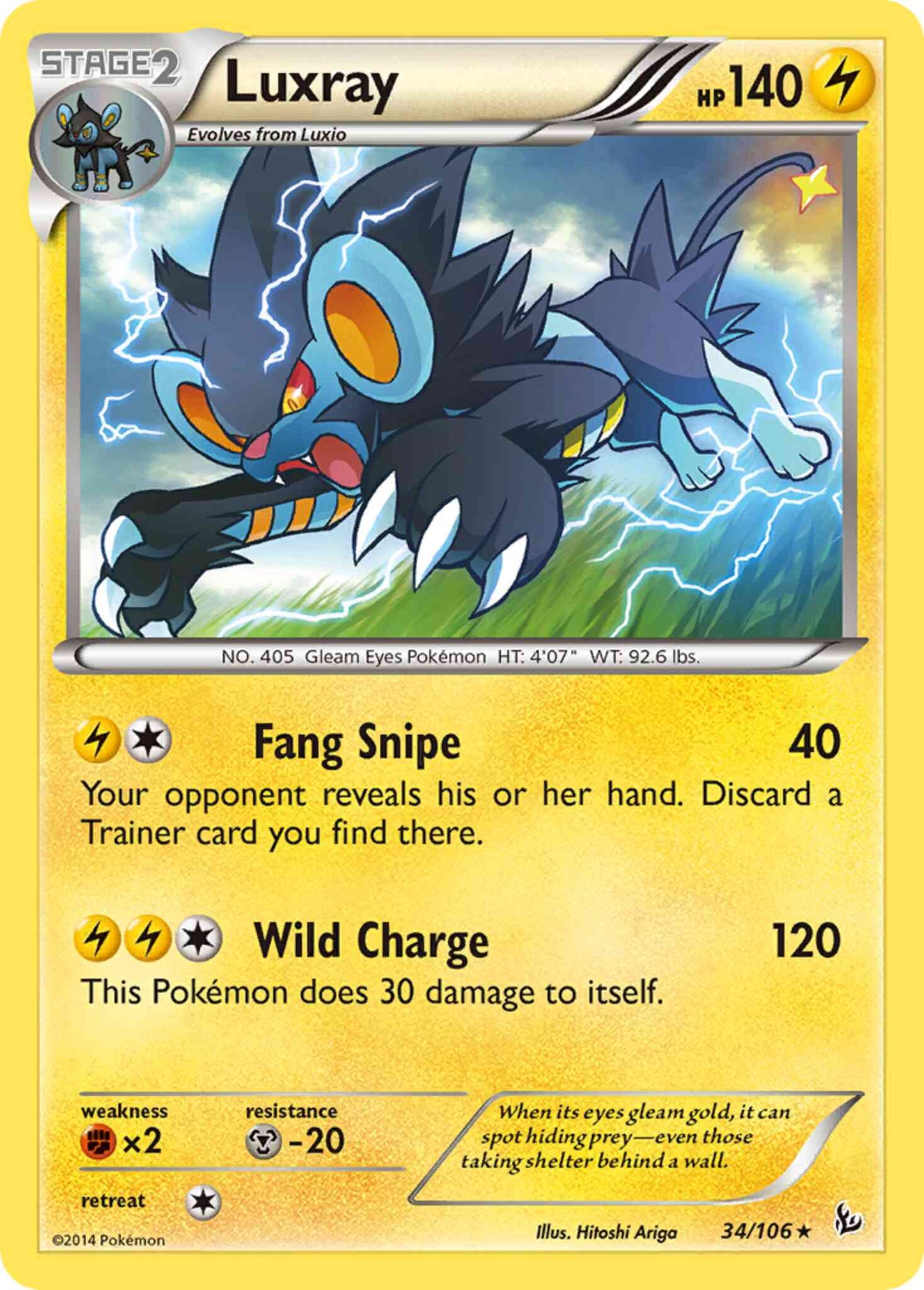 Luxray - 34/106 - Rare [xy2-34] [Non-Holo]
