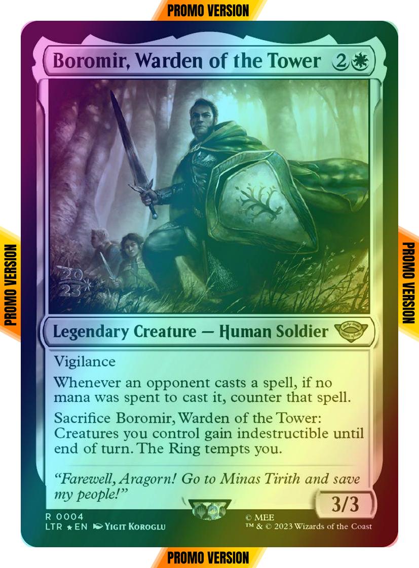Boromir, Warden of the Tower [4s] [Prerelease] [The Lord of the Rings: Tales of Middle-earth: Promos] [Foil]