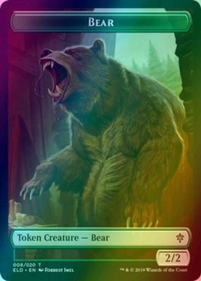 Bear Token (08) // Food Token (18) [Throne of Eldraine Tokens] [Foil]