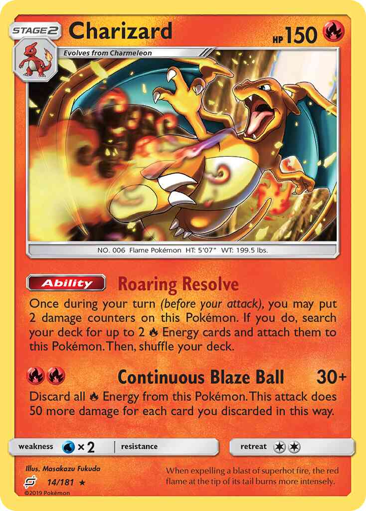 Charizard - 14/181 - Rare [sm9-14] [Non-Holo]