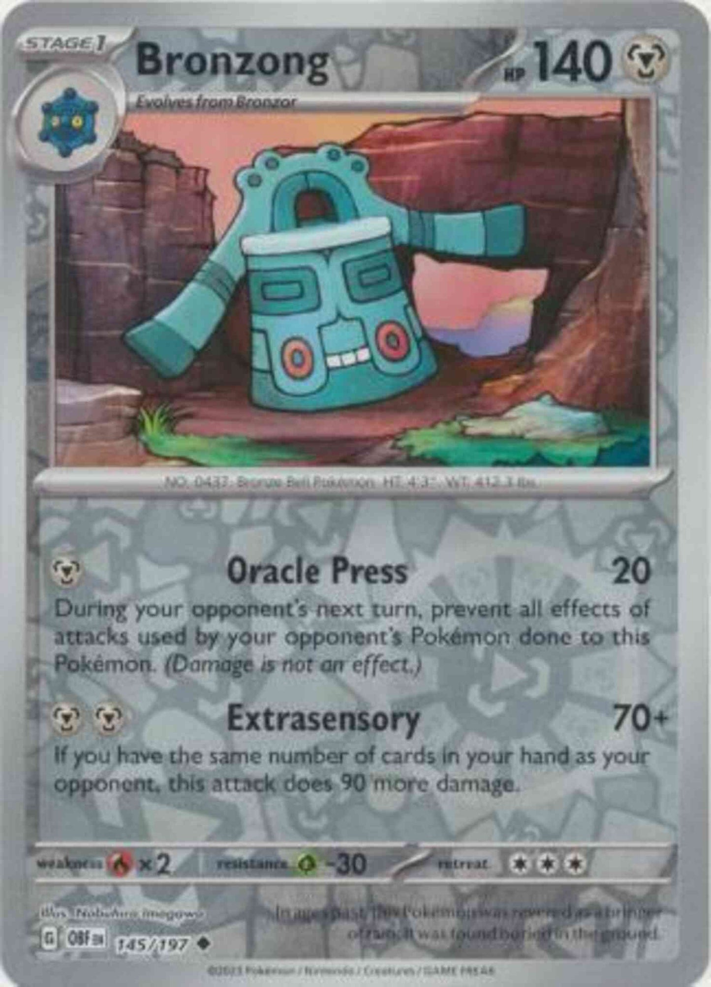 Bronzong - 145/197 - Uncommon [sv03-145] [Reverse Holo]