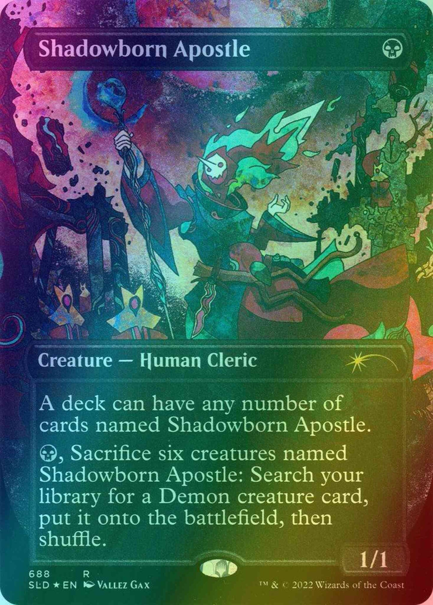 Shadowborn Apostle [0688] [Borderless] [Vallez Gax] [Secret Lair Drop] [Foil]