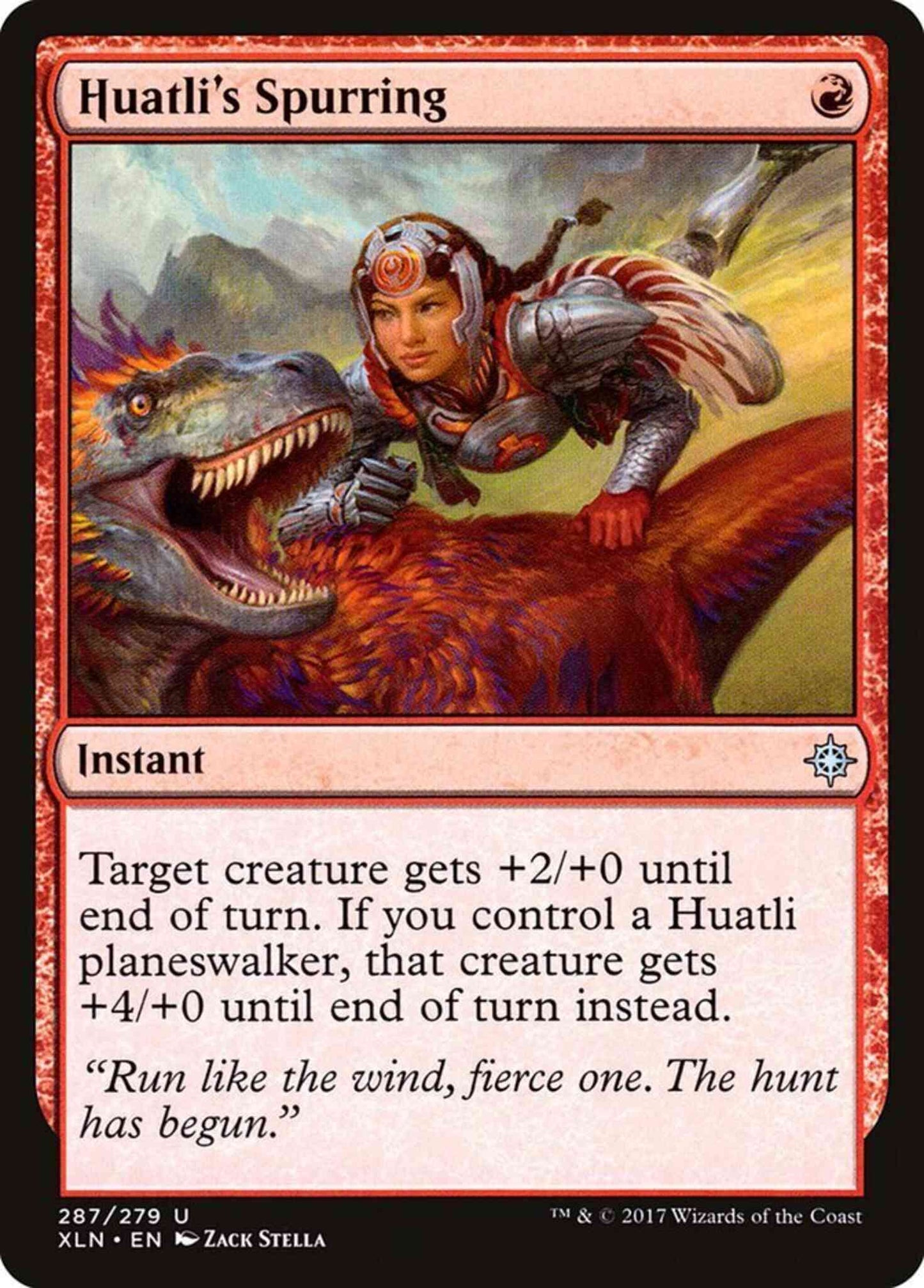 Huatli's Spurring [287] [Planeswalker Deck Exclusive] [Ixalan] [Non-Foil]