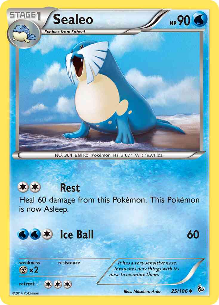 Sealeo - 25/106 - Uncommon [xy2-25] [Reverse Holo]
