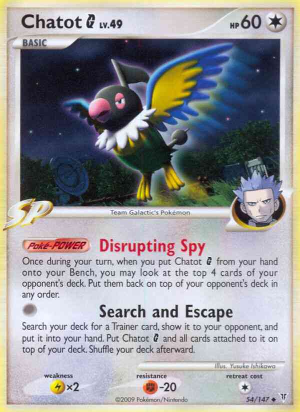 Chatot G - 54/147 - Uncommon [pl3-54] [Reverse Holo]