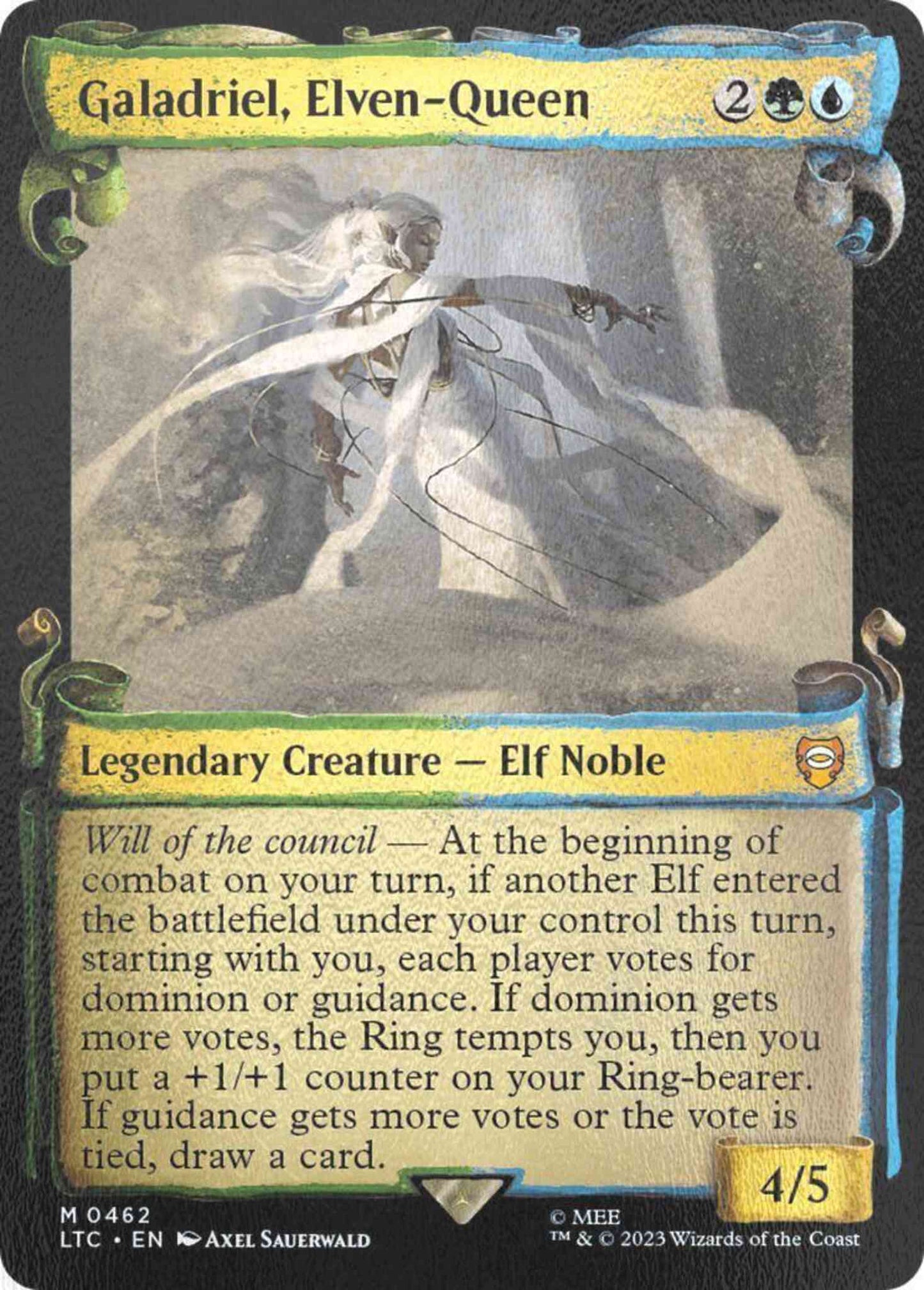 Galadriel, Elven-Queen [462] [Scrolls Showcase] [The Lord of the Rings: Tales of Middle-earth: Commander] [Silver Foil]