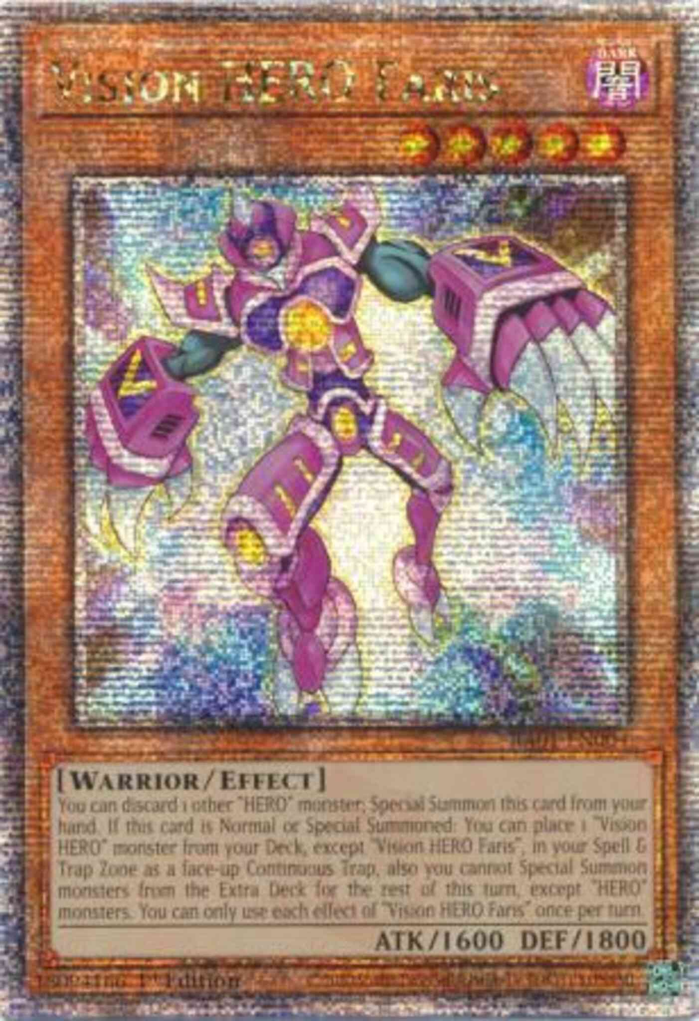 Vision HERO Faris - RA01-EN004 - Quarter Century Secret Rare - 1st Edition