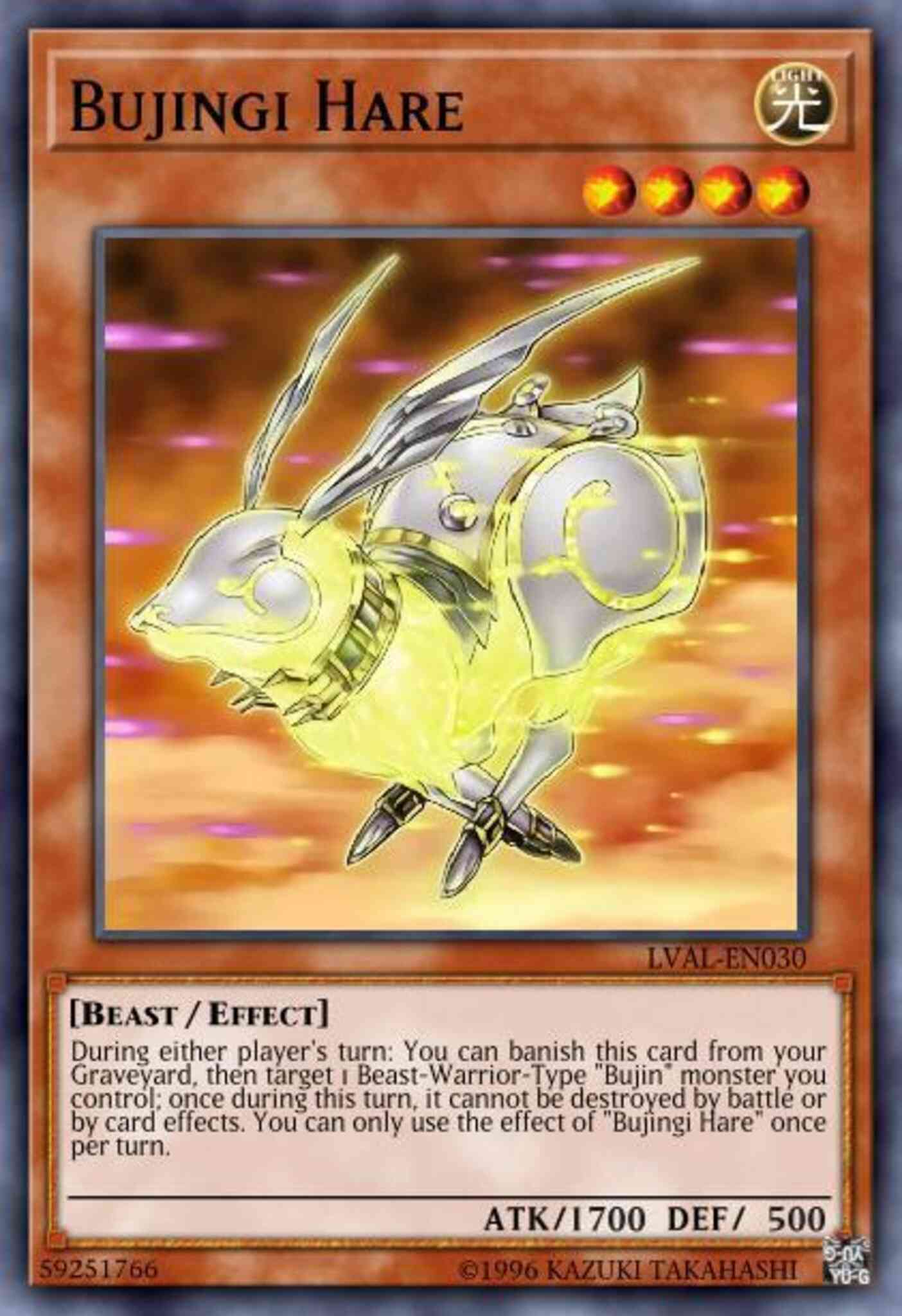 Bujingi Hare - LVAL-EN030 - Super Rare - 1st Edition