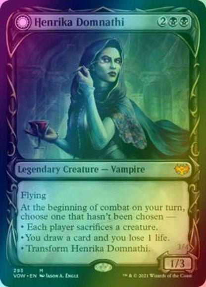 Henrika Domnathi // Henrika, Infernal Seer [293] [Fang Frame Showcase] [Innistrad: Crimson Vow] [Foil]