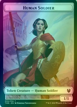 Goat Token (01) // Human Soldier Token (02) [Theros Beyond Death Tokens] [Foil]