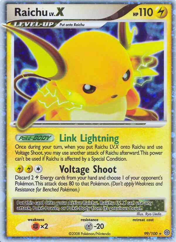 Raichu - 99/100 - Rare Holo Lv.X [dp7-99] [Ultra]