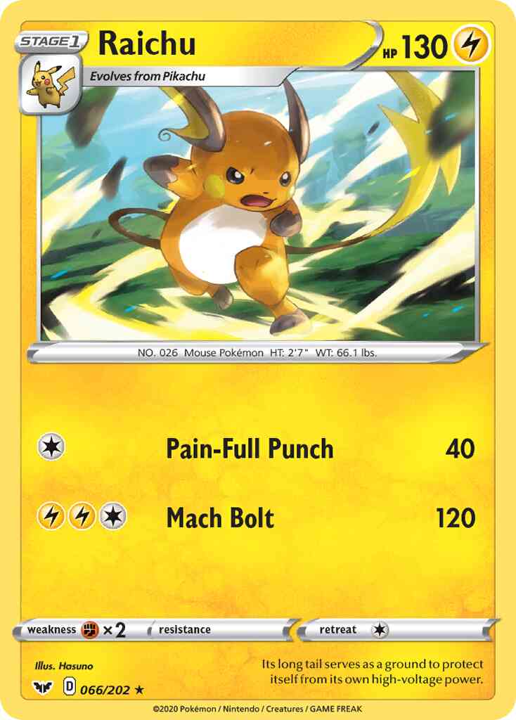 Raichu - 066/202 - Rare [swsh1-066] [Reverse Holo]