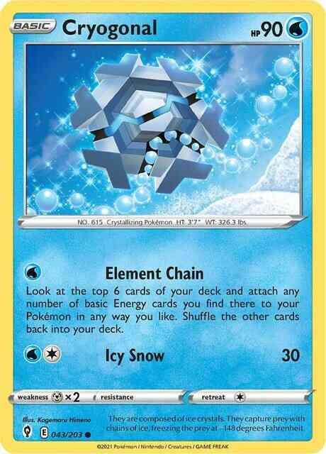 Cryogonal - 043/203 - Common [swsh7-043] [Reverse Holo]