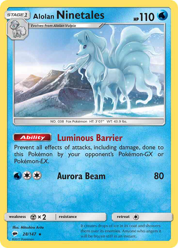 Alolan Ninetales - 28/147 - Rare [sm3-28] [Non-Holo]