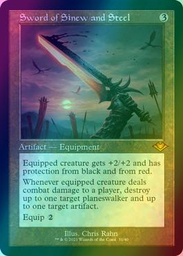 Sword of Sinew and Steel [31] [Retro Frame] [Modern Horizons 1 Timeshifts] [Etched Foil]