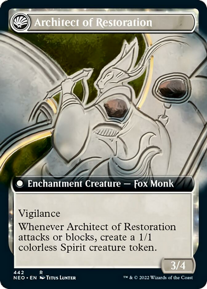 The Restoration of Eiganjo // Architect of Restoration [442] [Extended Art] [Kamigawa: Neon Dynasty] [Non-Foil]