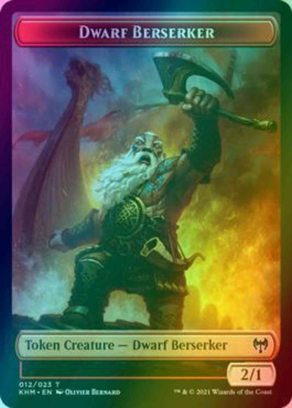 Dwarf Berserker Token (12) // Tyvar Kell Emblem (22) [Kaldheim Tokens] [Foil]