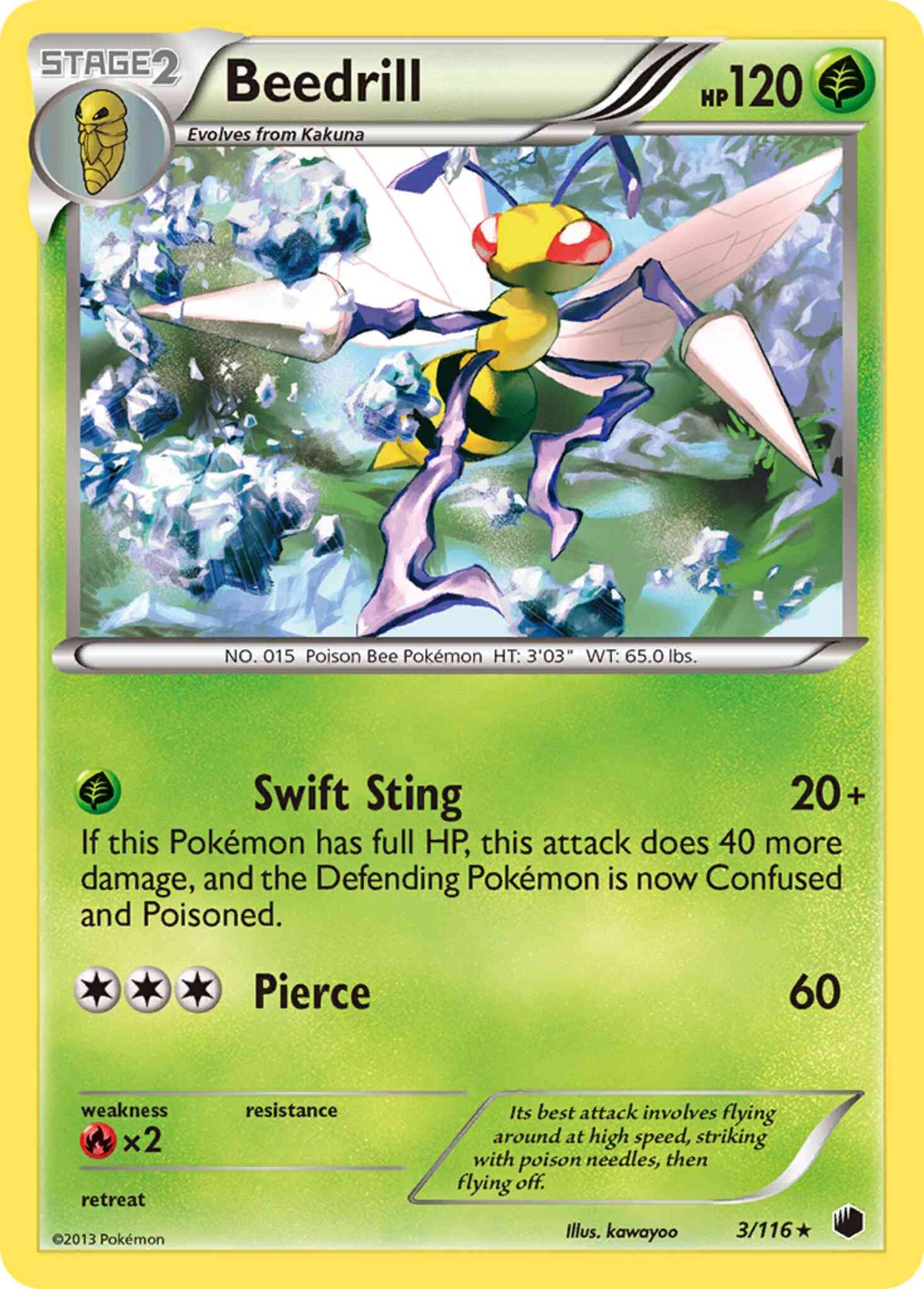 Beedrill - 3/116 - Rare [bw9-3] [Reverse Holo]