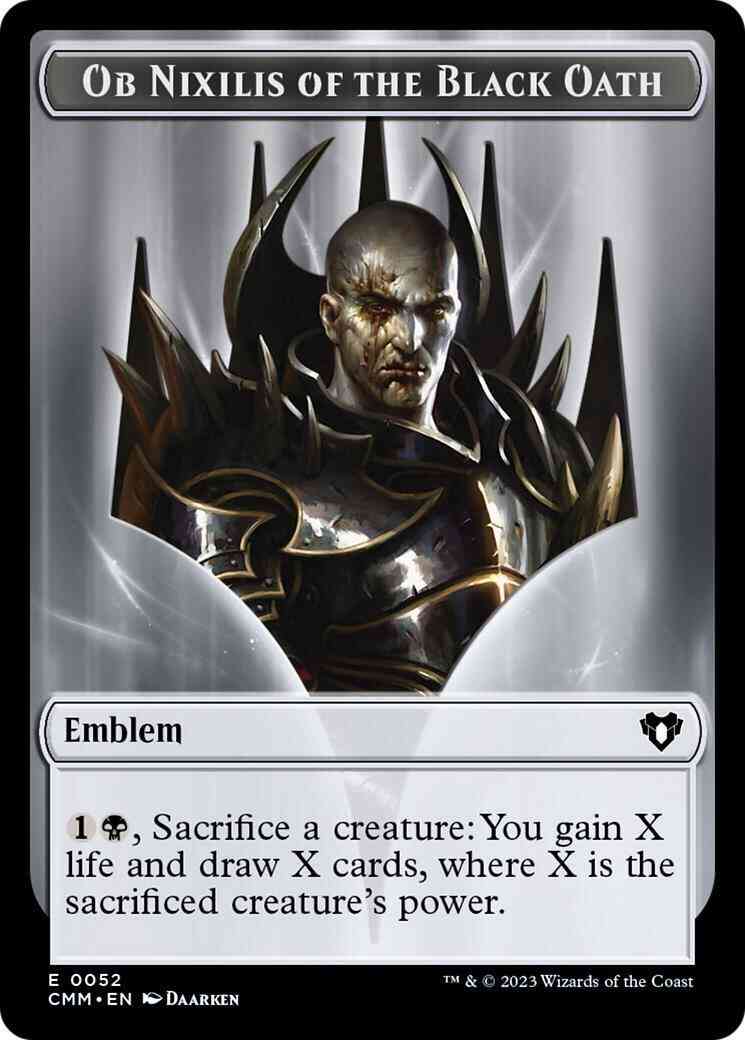 Ob Nixilis of the Black Oath Emblem (52) // The Monarch Token (50) [Commander Masters: Tokens] [Non-Foil]