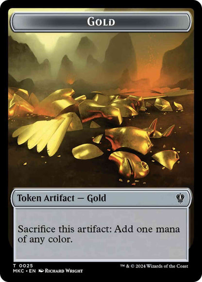 Gold Token (25) // Kobolds of Kher Keep Token (12) [Murders at Karlov Manor: Commander: Tokens] [Non-Foil]