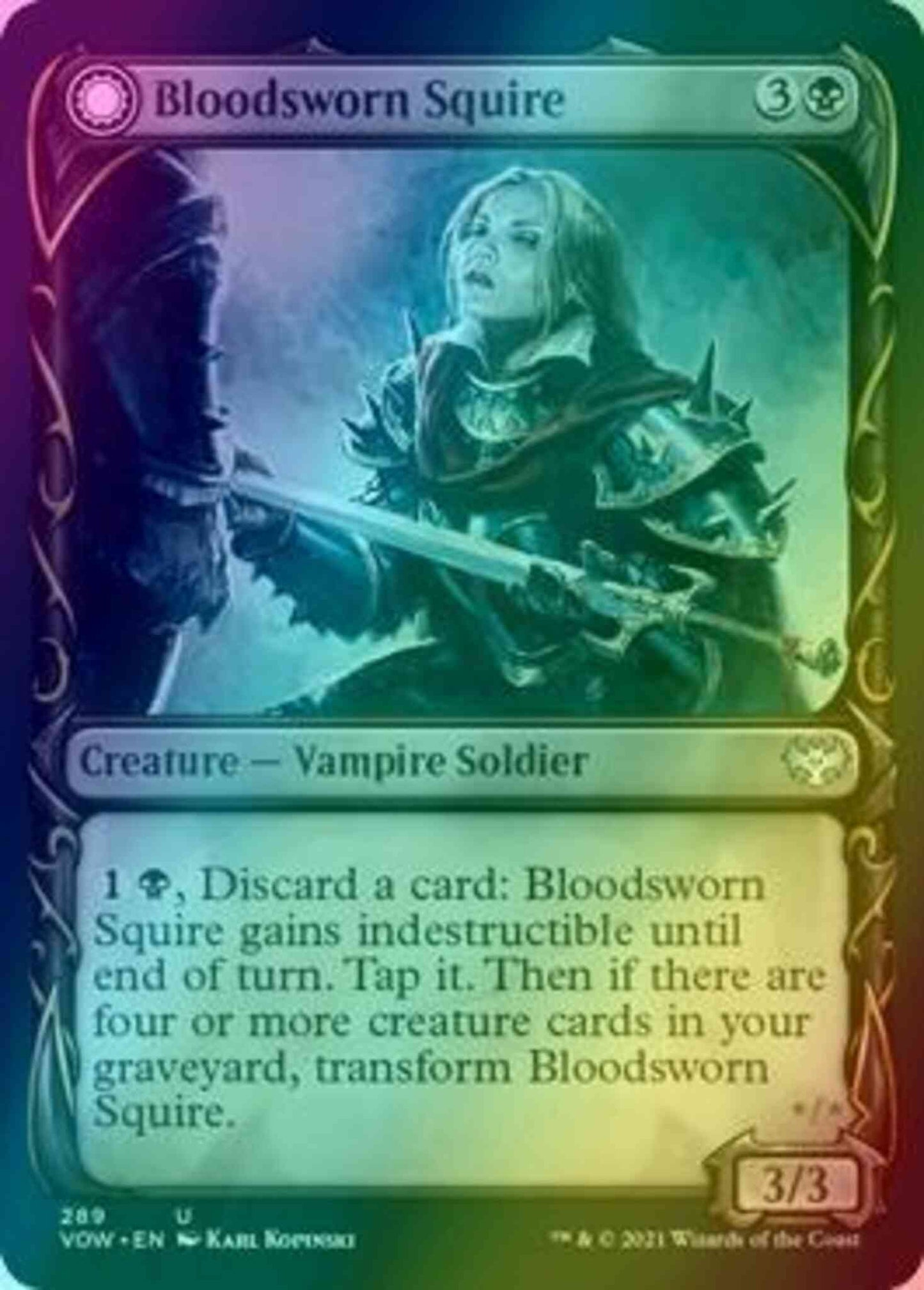 Bloodsworn Squire // Bloodsworn Knight [289] [Fang Frame Showcase] [Innistrad: Crimson Vow] [Foil]
