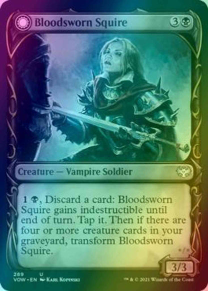 Bloodsworn Squire // Bloodsworn Knight [289] [Fang Frame Showcase] [Innistrad: Crimson Vow] [Foil]