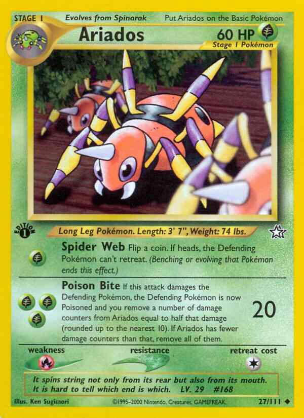 Ariados - 27/111 - Uncommon - 1st Edition [neo1-27] [Non-Holo]