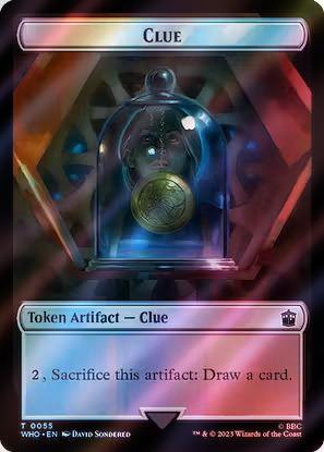 Alien Rhino Token (35) // Clue Token (55) [Universes Beyond: Doctor Who: Tokens] [Surge Foil]