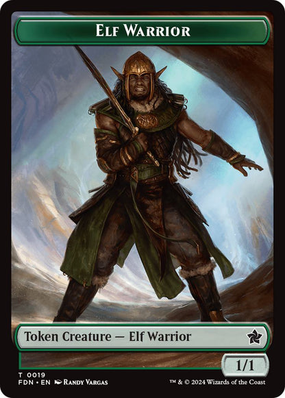 Elf Warrior Token (19) // Vivien Reid Emblem (25) [Foundations: Tokens] [Non-Foil]