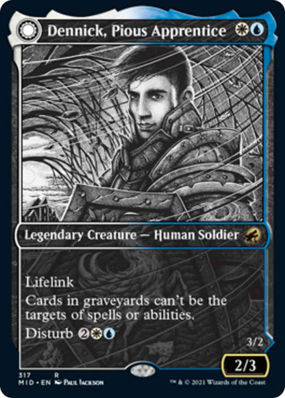 Dennick, Pious Apprentice // Dennick, Pious Apparition [317] [Eternal Night Showcase] [Innistrad: Midnight Hunt] [Non-Foil]