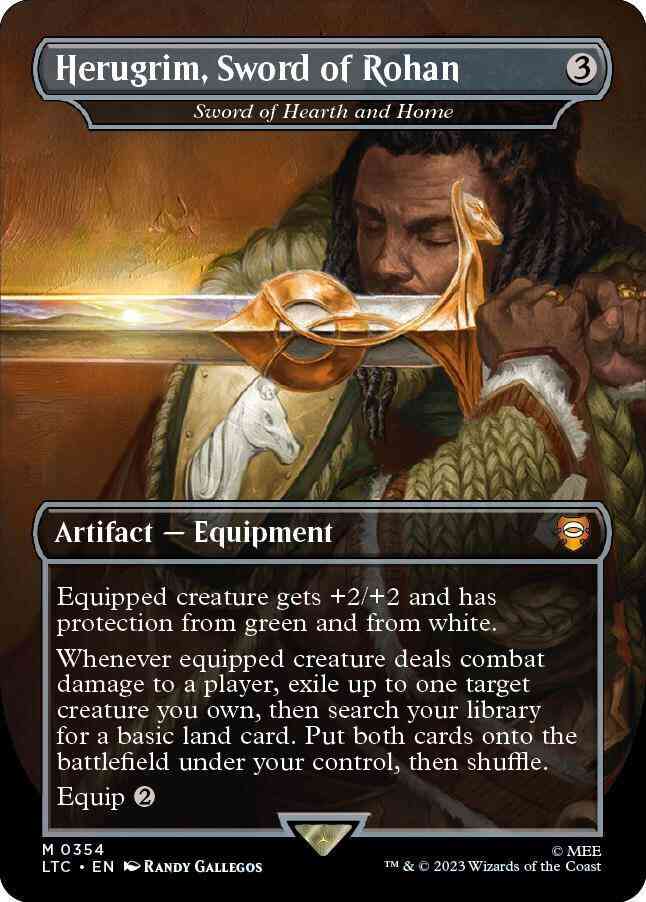Herugrim, Sword of Rohan - Sword of Hearth and Home [354] [Borderless] [Realms and Relics] [The Lord of the Rings: Tales of Middle-earth: Commander] [Non-Foil]