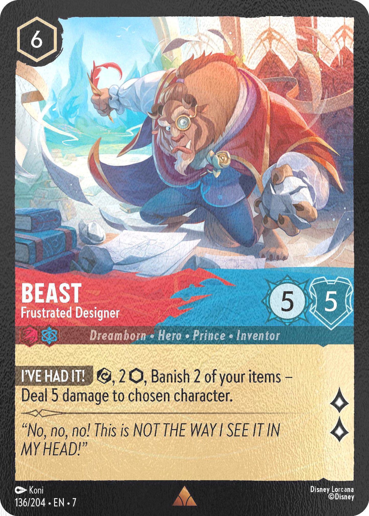 Beast - Frustrated Designer - 136/204 [Archazia's Island] [Cold Foil]