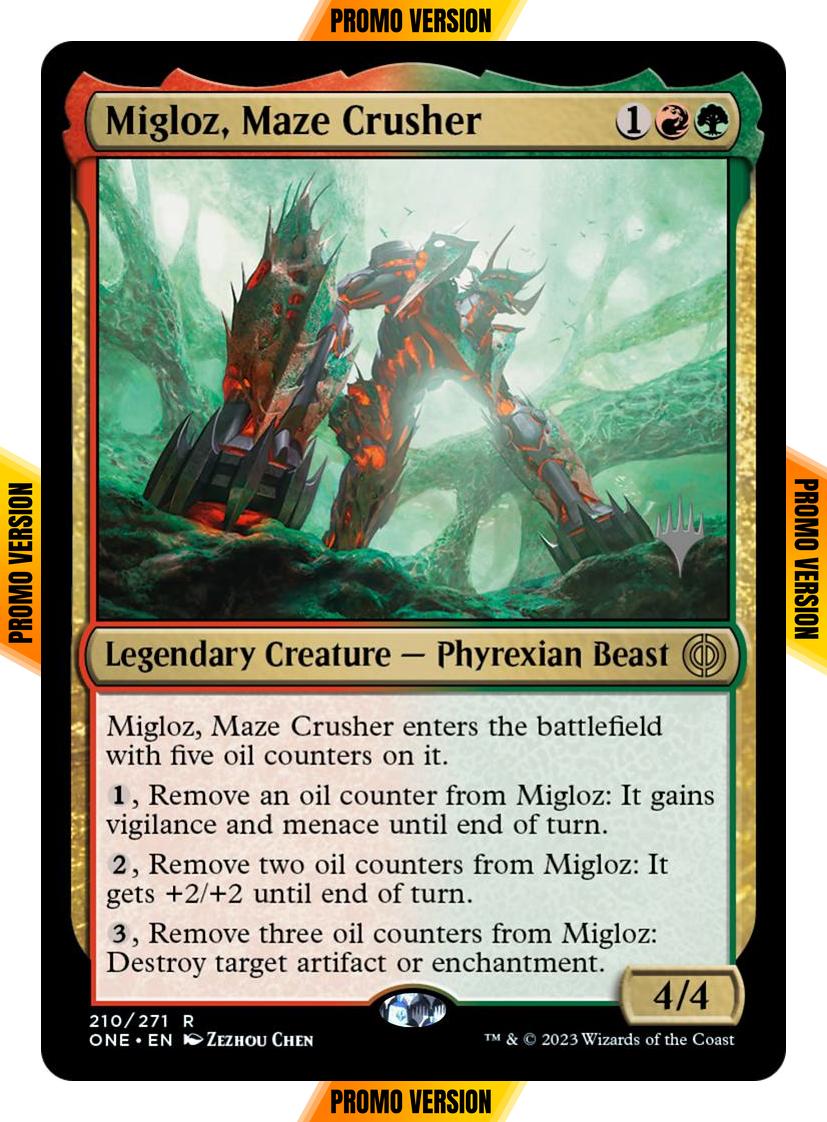 Migloz, Maze Crusher [210p] [Promo Pack] [Phyrexia: All Will Be One: Promos] [Non-Foil]