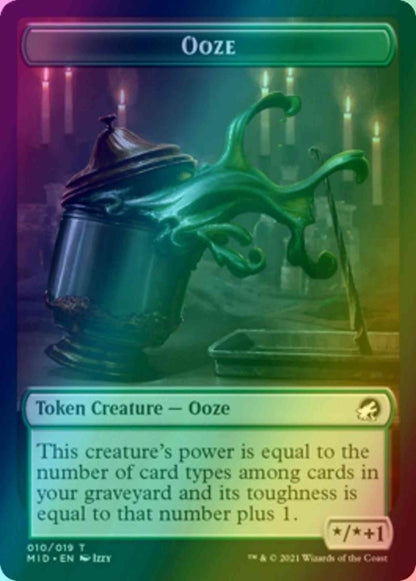 Ooze Token (10) // Zombie Token (05) [Innistrad: Midnight Hunt: Tokens] [Foil]