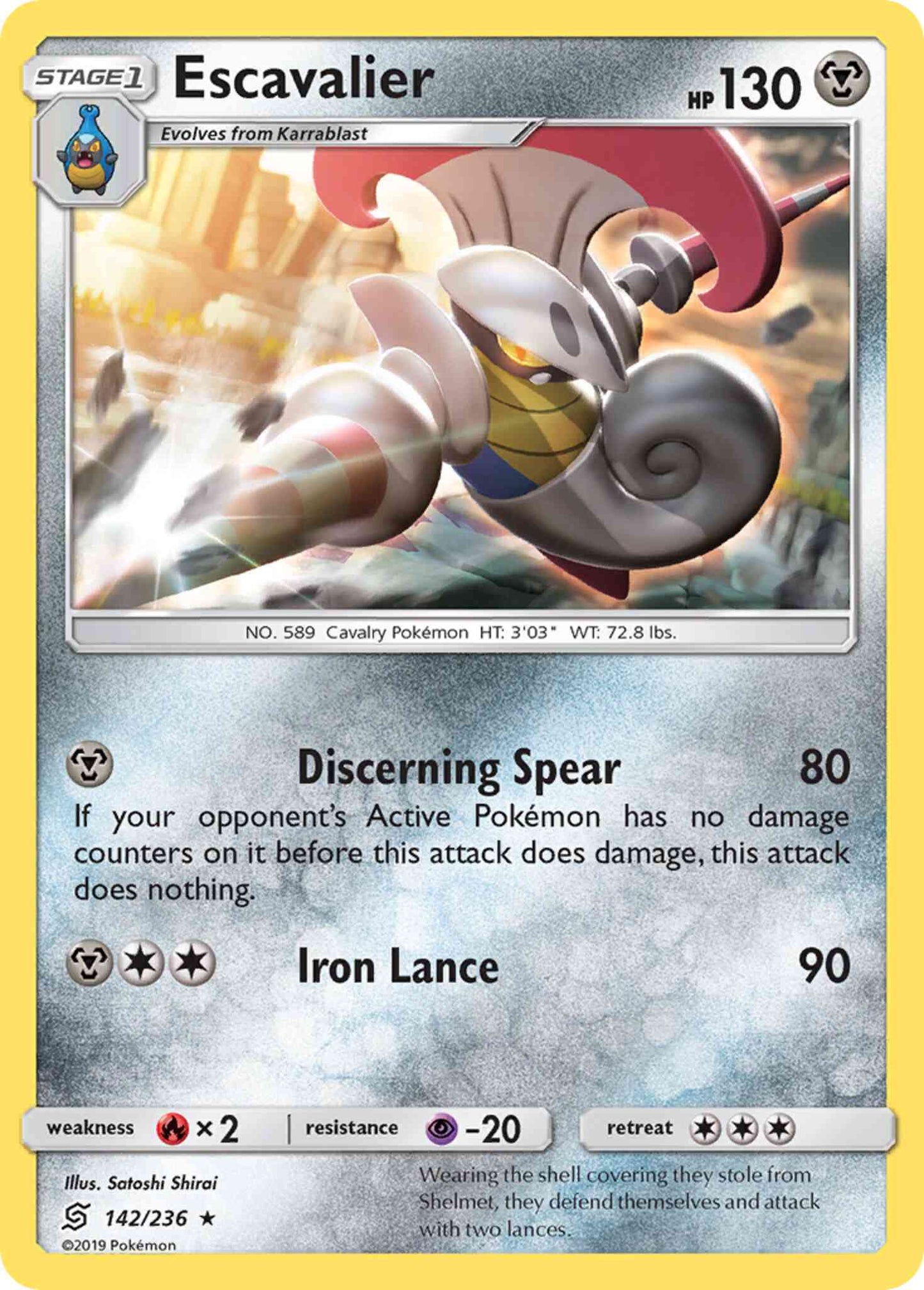 Escavalier - 142/236 - Rare [sm11-142] [Reverse Holo]