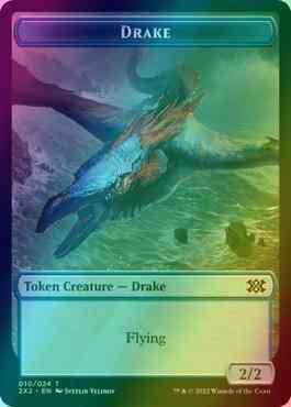 Drake Token (10) // Phyrexian Golem Token (21) [Double Masters 2022: Tokens] [Foil]