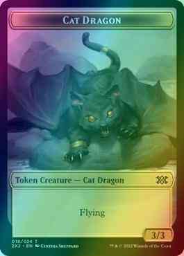 Cat Dragon Token (19) // Eldrazi Scion Token (01) [Double Masters 2022: Tokens] [Foil]